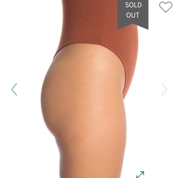 NWOT bp ribbed knit v neckline thong bodysuit - Picture 3 of 9